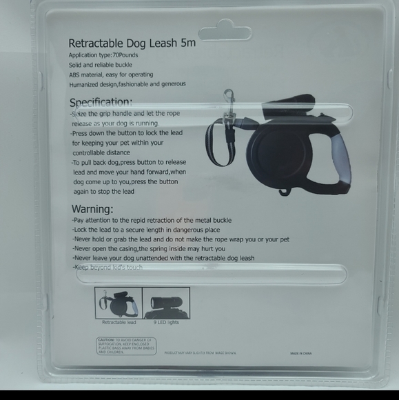 EZ-PET Retractable Dog Leash with LED Lights 16 Foot - Picture 3 of 3